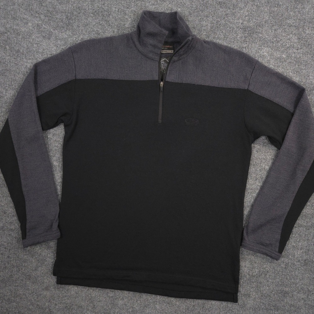 Icebreaker Sport 320 1/4 Zip Sweater Mens M Merino Wool Pullover Outdoor Hiking